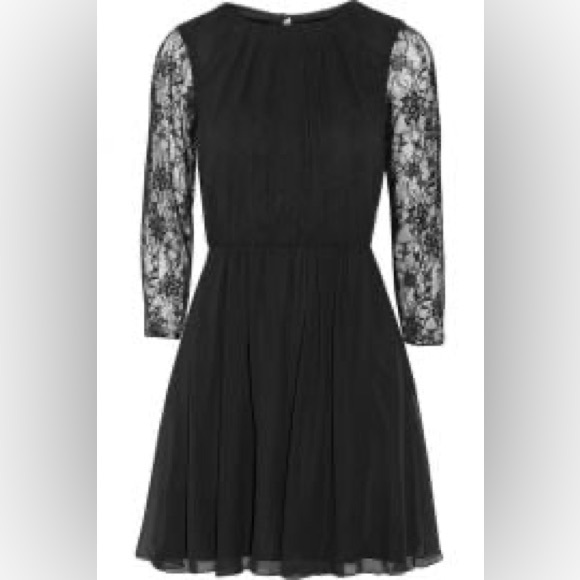 Alice + Olivia Black Lace Long Sleeve Open Back Dress size XS - Picture 3 of 14